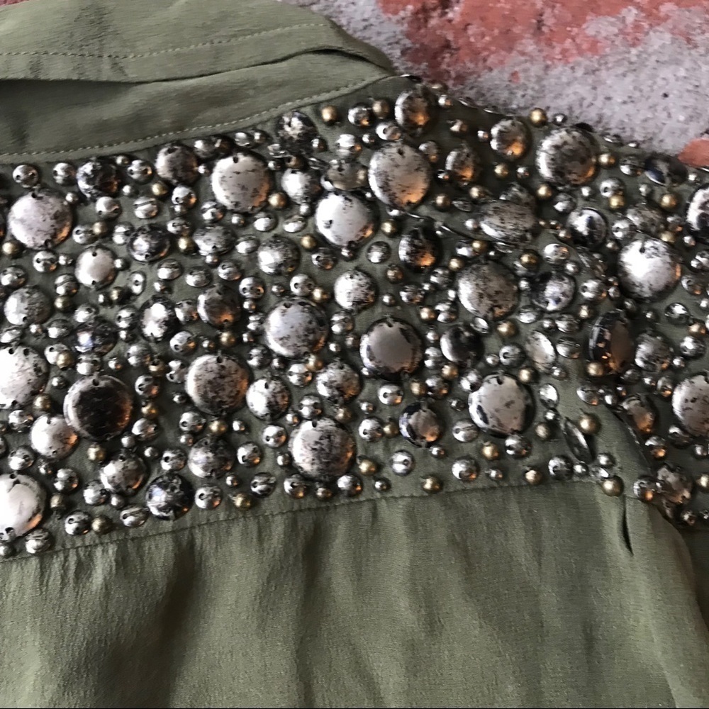 Love Sam Green beaded silk blouse - Picture 5 of 8